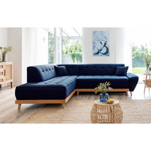 Divano letto angolare blu navy L, angolo sinistro Dazzling Daisy - Miuform-image-1