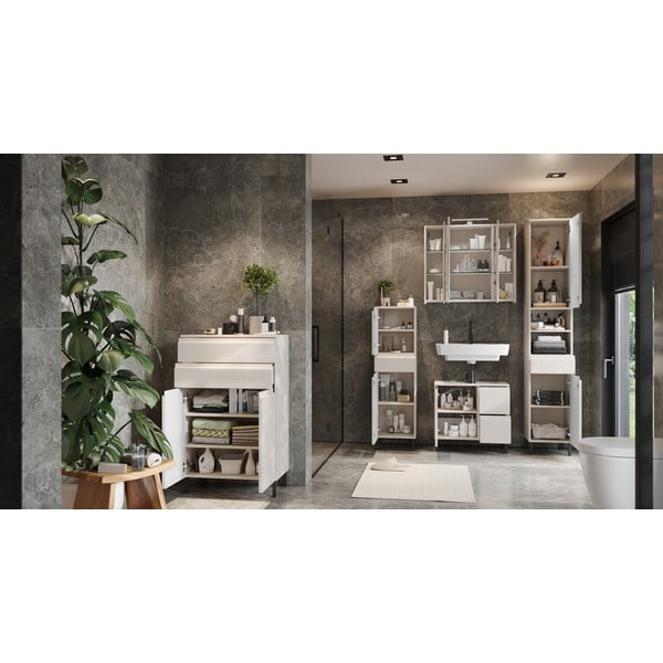 Mobile da lavabo color crema basso 60x56 cm Salinas – Germania-image-1