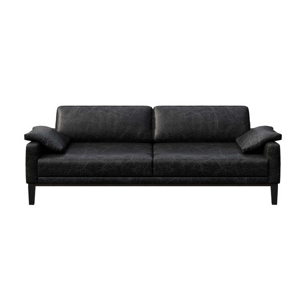 Divano in pelle nera Musso, 211 cm - MESONICA