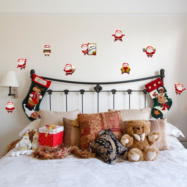 Set di 9 adesivi natalizi divertenti di Babbo Natale - Ambiance
