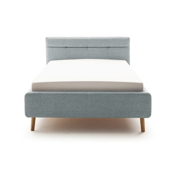Letto matrimoniale imbottito blu polveroso con contenitore con rete inclusa 140x200 cm Lotte – Meise Möbel-image-2