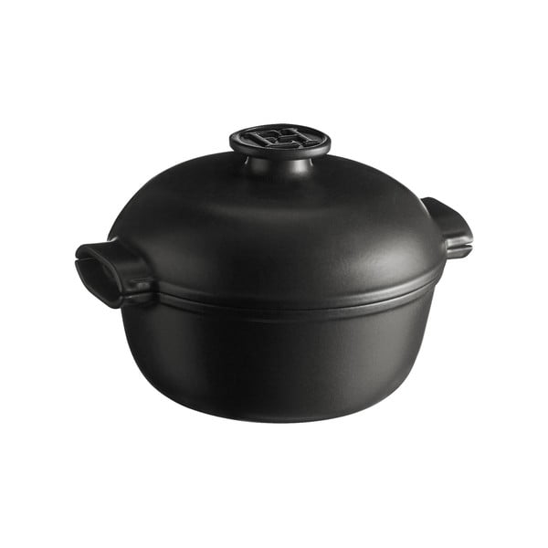 Vaso rotondo nero per pepe con coperchio Delight, ⌀ 22,5 cm - Emile Henry