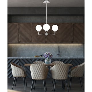 Lampada a sospensione in argento con paralume in vetro Logos - Candellux Lighting