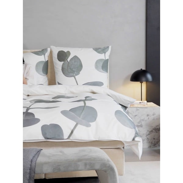 Biancheria da letto in cotone percalle bianco 200x135 cm Eukalyptus - Westwing Collection-image-4
