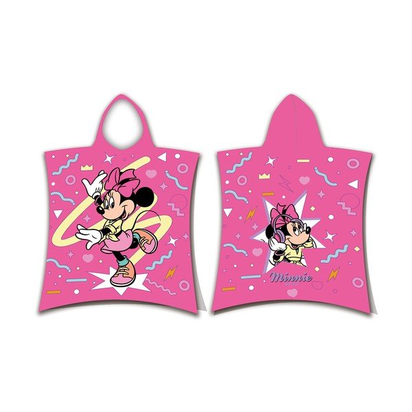 Poncho per bambini rosa in cotone 3-8 anni Minnie "Sparkle" – Jerry Fabrics