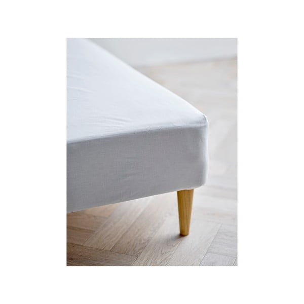 Lenzuolo elasticizzato bianco in cotone biologico 90x200 cm Calm - Södahl-image-1