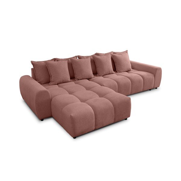 Divano angolare color terracotta (con penisola a sinistra/con chaise lounge) Albane  – Ropez-image-2