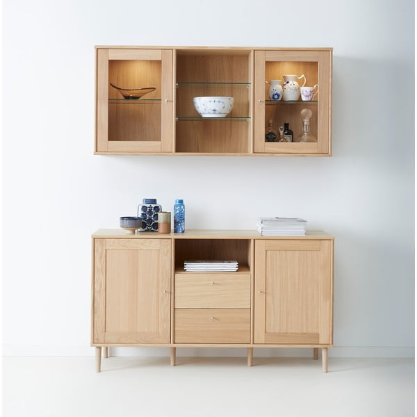 Vetrina sospesa con illuminazione in rovere 133x61 cm Mistral - Hammel Furniture-image-1