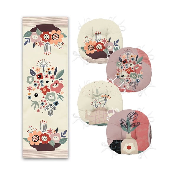 Set di 4 sedute e tavolo - Mila Home-image-1