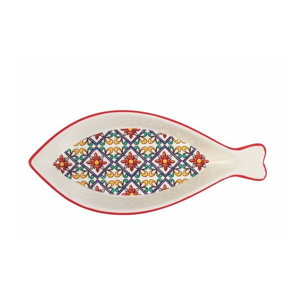 Piatto profondo in dolomia a forma di pesce Ornamento - VDE Tivoli 1996-image-1
