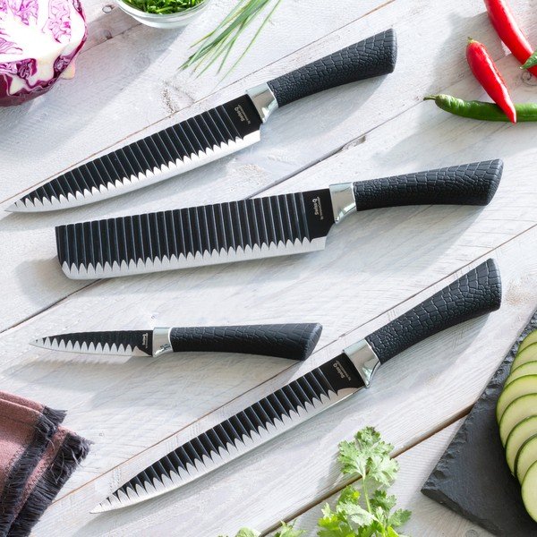 Set di 4 coltelli in acciaio inox Swiss Q Shark - InnovaGoods-image-3
