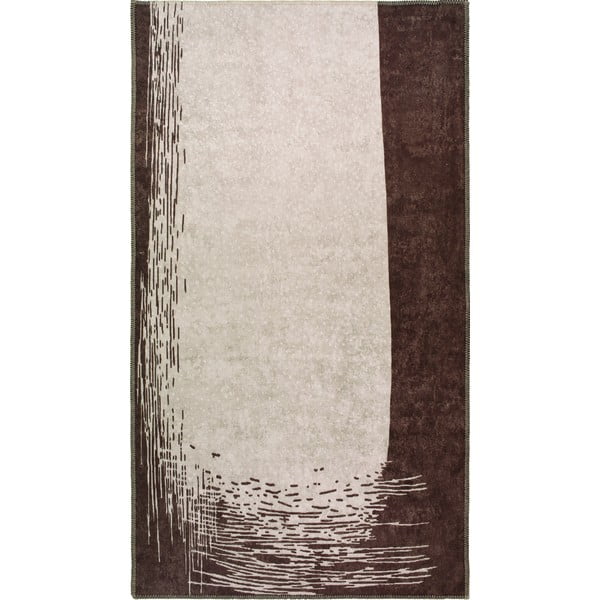 Tappeto lavabile marrone scuro e crema 80x50 cm - Vitaus