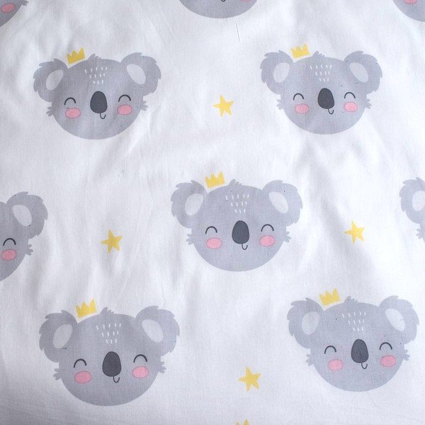 Set copripiumino e federa da bambini grigio in cotone per culla 100x135 cm Koala "Sweet Dreams" – Jerry Fabrics-image-3