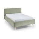 Letto matrimoniale imbottito verde chiaro con rete inclusa 120x200 cm Mattis – Meise Möbel