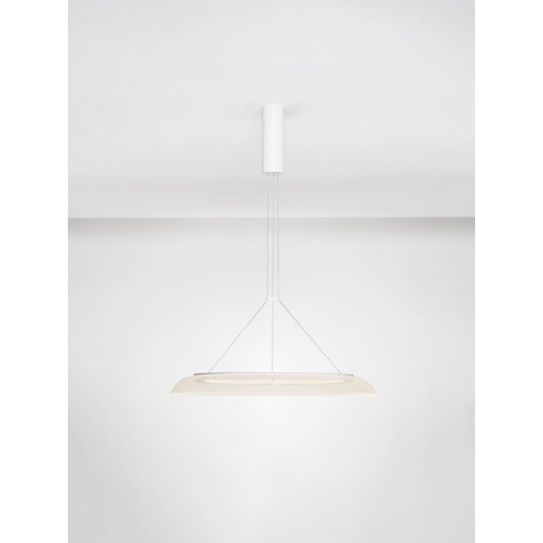 Lampadario LED bianco opaco in alluminio con paralume in vetro acrilico ø 60 cm Mantle – Nova Luce-image-4