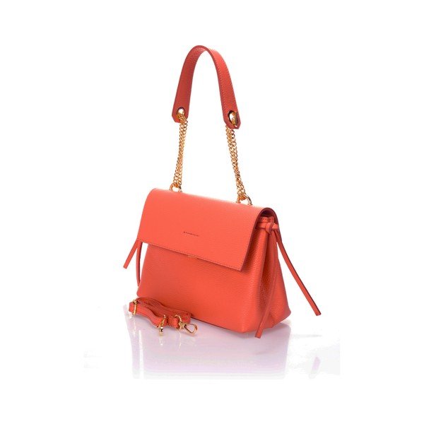 Borsa in pelle arancione chiaro Anna - Federica Bassi-image-3