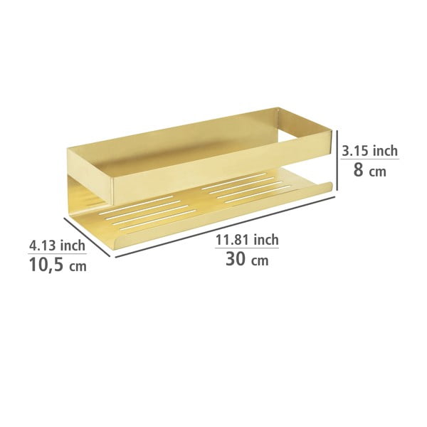 Mensola da bagno color oro adesiva in acciaio inox Genova Matt - Wenko-image-3