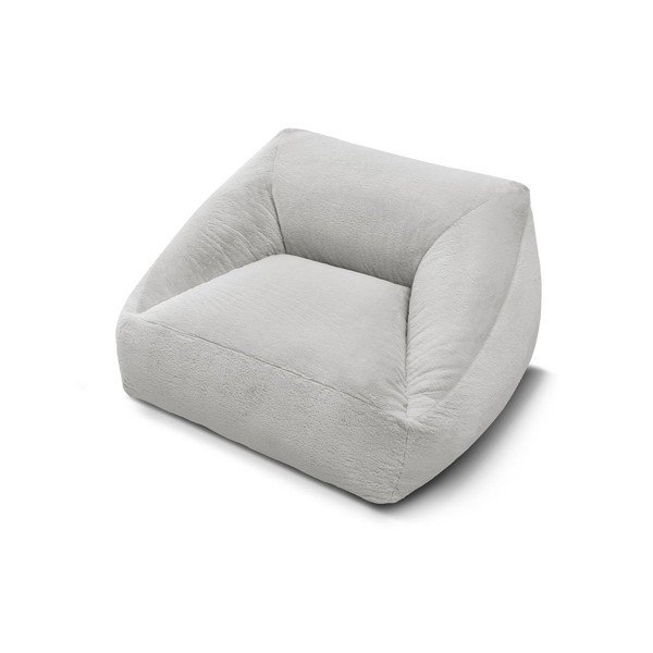 Puof a sacco grigio chiaro con rivestimento in pelliccia sintetica Lilibet – Bobochic Paris-image-4