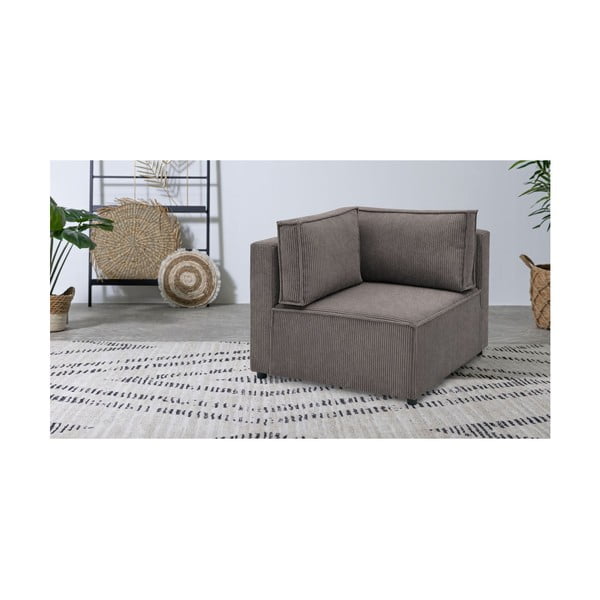 Modulo divano variabile in velluto a coste color mattone Nihad modular - Bobochic Paris-image-1