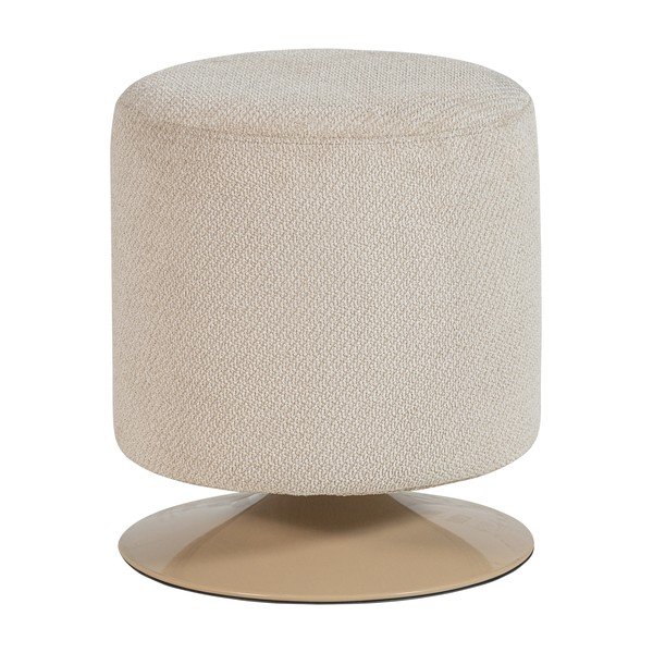 Poggiapiedi beige con rivestimento in bouclé Islen – WOOOD