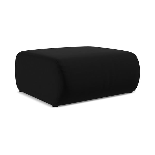 Poggiapiedi nero con rivestimento in velluto Ekahi – Makamii-image-2