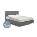 Letto matrimoniale imbottito grigio con materasso incluso/con rete inclusa 180x200 cm Noira Slim – Bonami Selection