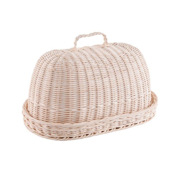 Set di vassoio per il pane in rattan e panno di cotone Ovale - Orion