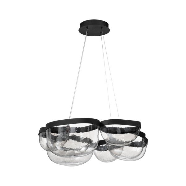 Lampadario LED nero opaco in acciaio con paralume in vetro con intensità regolabile ø 83 cm Clair – Nova Luce