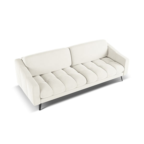 Divano bianco con rivestimento in velluto 238 cm Nalu – Makamii-image-3