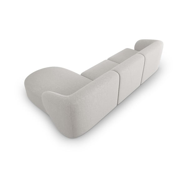 Divano angolare grigio chiaro (con penisola a destra/con chaise lounge) con rivestimento in ciniglia Paolo – Milo Casa-image-3