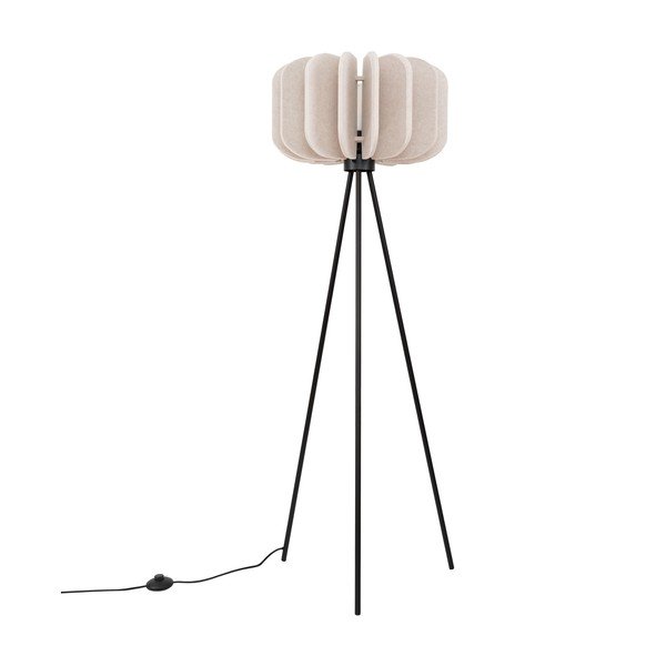 Lampada da terra beige con paralume in tessuto (altezza totale 134 cm) Elom – Sollux
