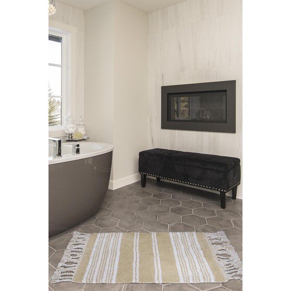 Tappeto da bagno in cotone beige, 70 x 110 cm Martil - Foutastic-image-1