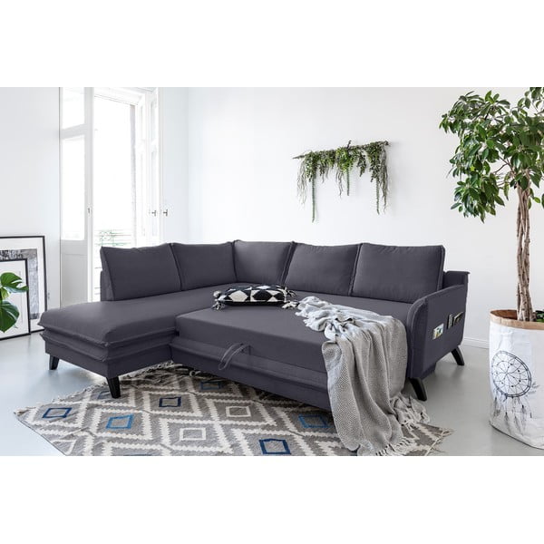 Divano letto angolare antracite L, angolo sinistro Charming Charlie - Miuform-image-3