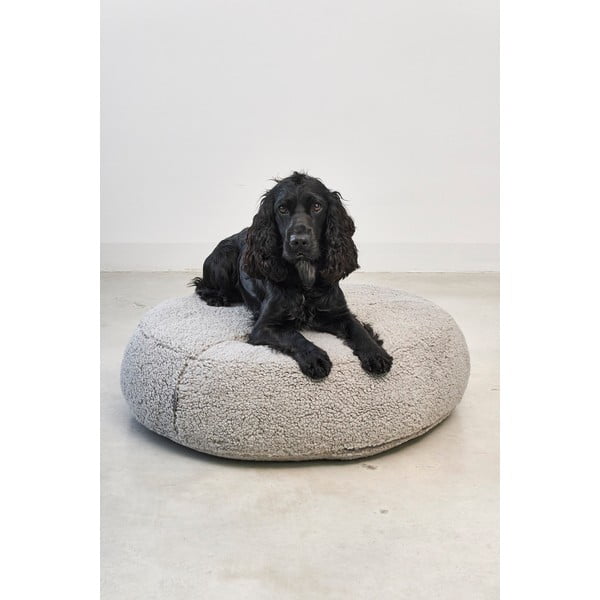 Cuccia grigia in materiale bouclé ø 90 cm Senso Pouffe Pebble M/L - MiaCara-image-3