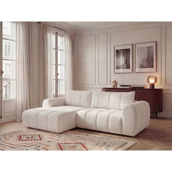 Divano angolare beige (con penisola a sinistra/con chaise lounge) Nesty – Bobochic Paris-image-1