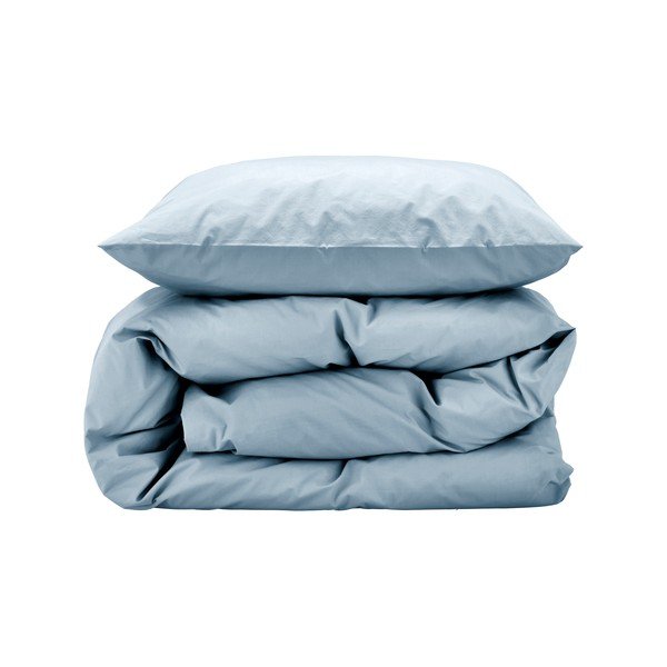 Lenzuolo matrimoniale esteso blu in percalle di cotone 200x220 cm Crisp - Södahl