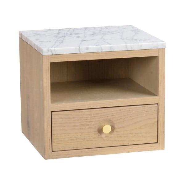Comodino con piano in marmo di colore naturale Whitmore - Rowico-image-2