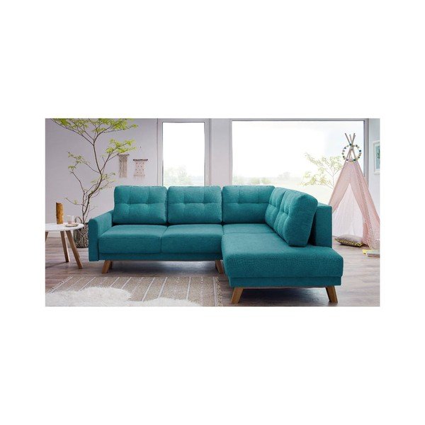Divano letto turchese Balio, angolo destro, 244 cm - Bobochic Paris-image-2