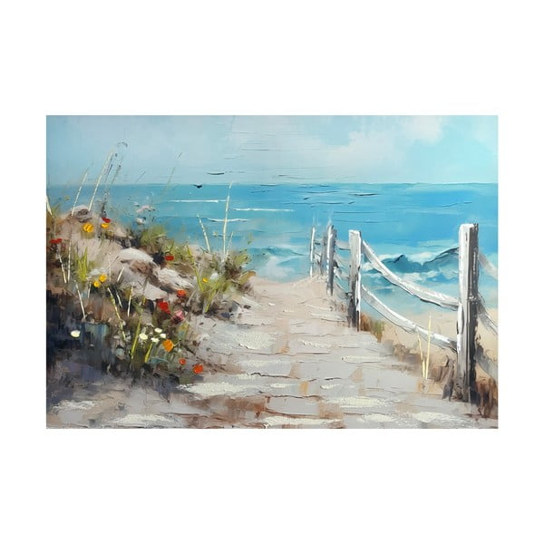 Quadro con elementi dipinti a mano 100x70 cm Sunny Beach - Styler