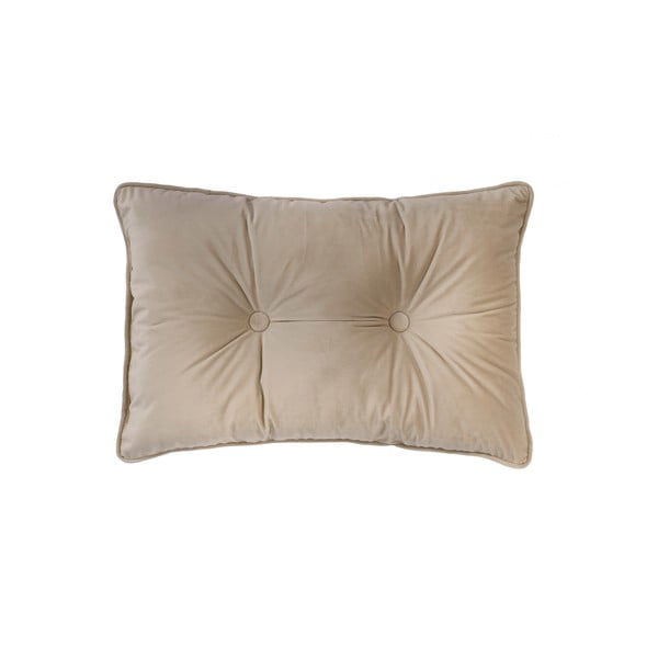 Cuscino con bottoni in velluto beige chiaro, 40 x 60 cm - Tiseco Home Studio