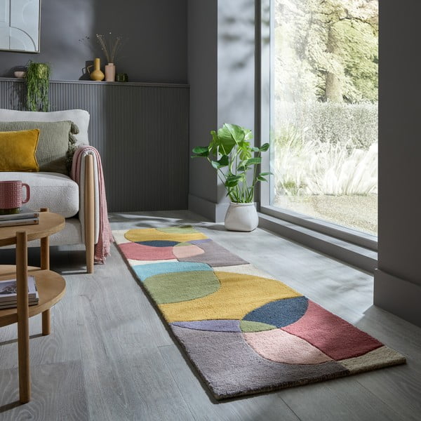 Passatoia in lana tessuta a mano 60x230 cm Glow Multi – Flair Rugs-image-1