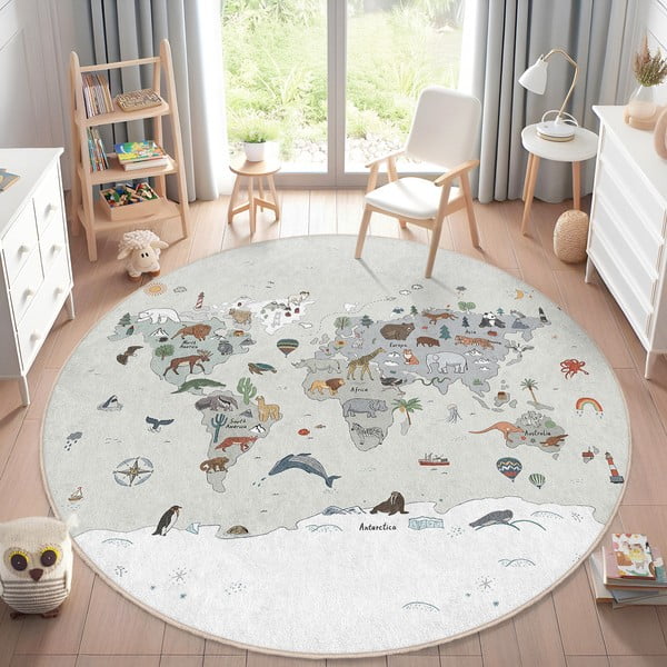 Tappeto da gioco per bambini lavabile ø150 cm Big World – Mila Home-image-1