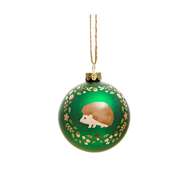 Pallina di Natale in vetro fatta a mano ø 6 cm Woodland Hedgehog – Sass & Belle