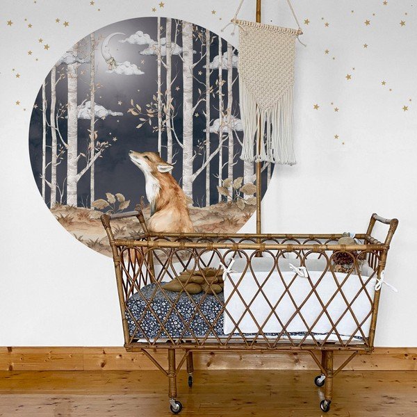Adesivo murale per bambini , ø 150 cm Fox in a Circle - Dekornik-image-1