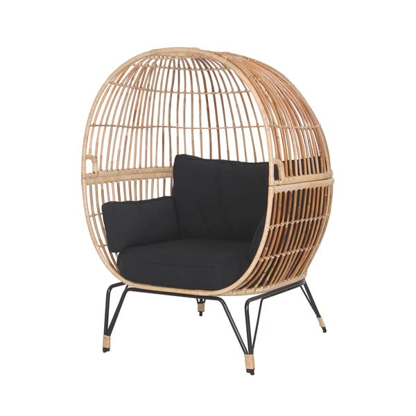 Sedia da giardino in rattan Nero Nodi - Bonami Essentials-image-2