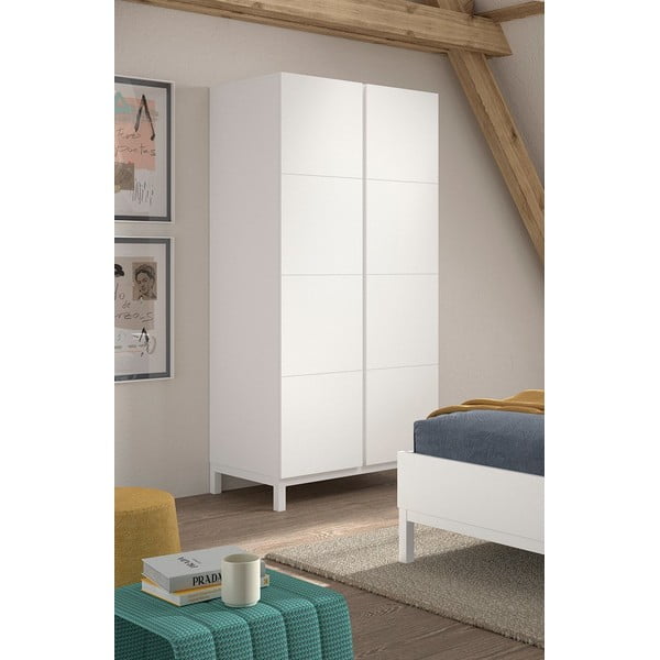 Armadio per bambini bianco 99x196x58 cm Eva – Vipack-image-1