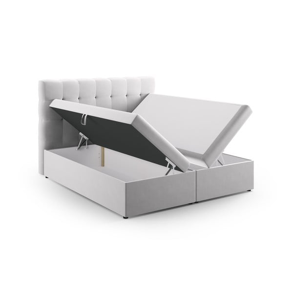 Letto boxspring grigio chiaro con contenitore 180x200 cm Bali - Cosmopolitan Design-image-3