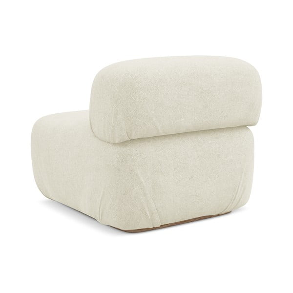 Parte divano componibile color crema con rivestimento in bouclé Ailani – Makamii-image-3