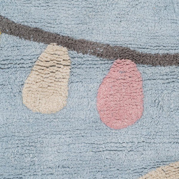 Tappeto per bambini in cotone azzurro 110x150 cm House - Ixia-image-2