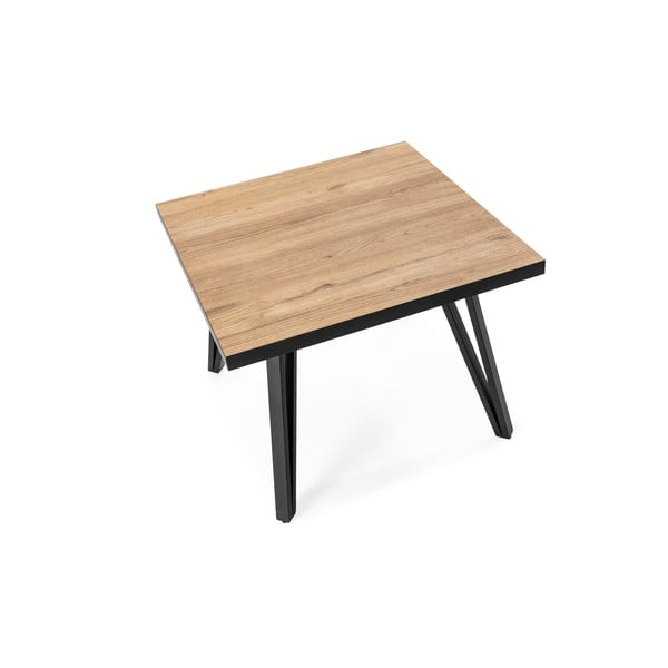 Tavolino nero/naturale con piano in rovere 60x60 cm Sindi - Marckeric-image-3